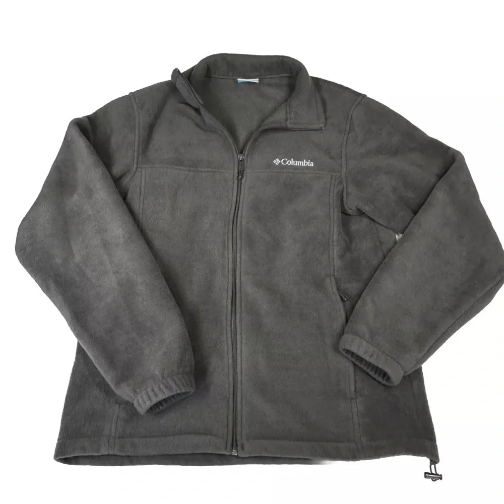 Columbia Jacket Men's Fleece Size Medium Full Zip Long Sleeve Outdoor Gray - Picture 2 of 12